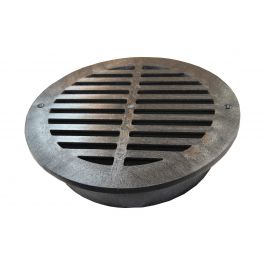 Dura 124X-RF Black 12 Round Flat Drainage Grate